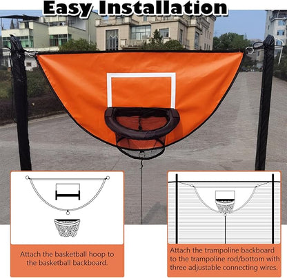 Trampoline Basketball Hoop, with Pump and 4 Mini Balls, Easy to Install, Universal Trampoline Accessories, Trampolines Basketball for Dunking