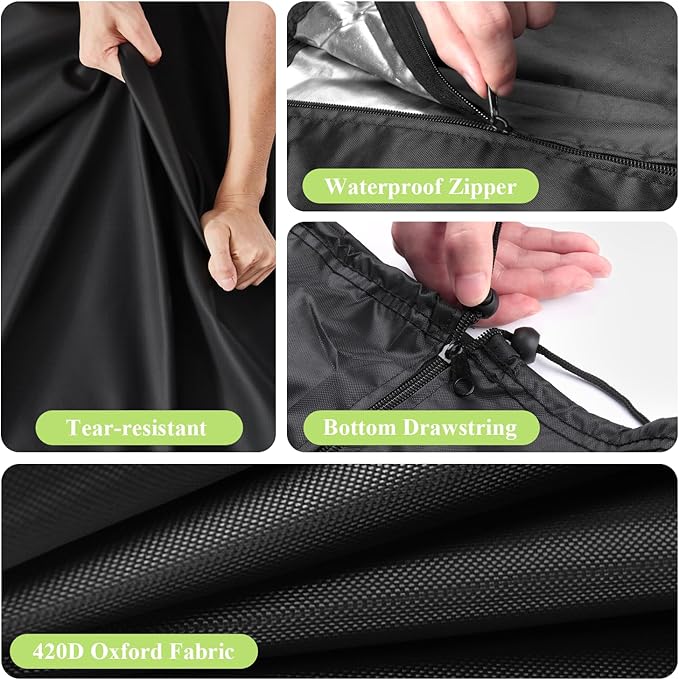 Squat Rack Cover with Waterproof Zipper, Protective Cover for Power Cage/Weight Lifting Rack/Weight Cage/Power Racks for Home Gym Equipment Storage-Indoor & Outdoor Use, 64" x 68" x 82.5"