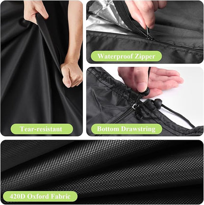 Squat Rack Cover with Waterproof Zipper, Protective Cover for Power Cage/Weight Lifting Rack/Weight Cage/Power Racks for Home Gym Equipment Storage-Indoor & Outdoor Use, 64" x 68" x 82.5"