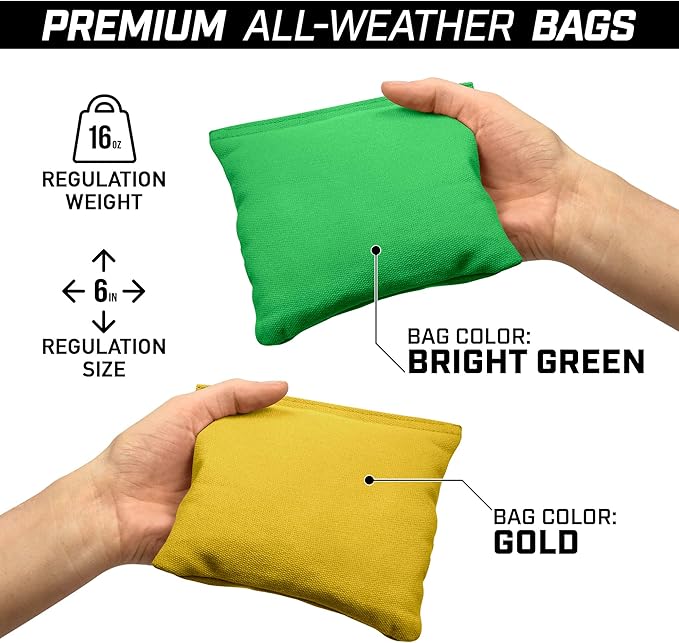 GoSports 4 ft x 2 ft Regulation Size Wooden Cornhole Boards Set - Includes Carrying Case and Bean Bags (Choose Your Colors) Over 100 Color Combinations