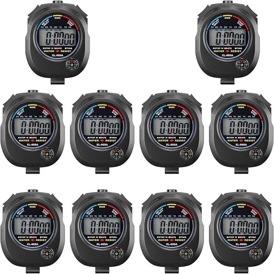 KingL Digital Stopwatch Timer - Interval Timer with Large Display (Stopwatch*10)