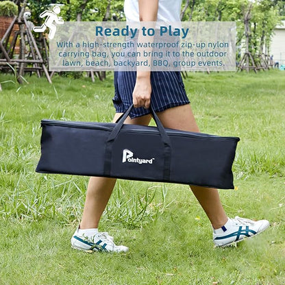 Pointyard Six Player Croquet Set, 28’’ Croquet Set with Wooden Mallets/Colored Ball/Wickets/Stakes for Adults/Teenager/Family-Perfect for Lawn/Backyard Game/Park (Includes Carry Bag)