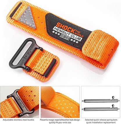 20mm Nylon Band Compatible with Garmin Vivoactive6/5/3,Forerunner 165/55/645/245 Music, 20mm Soft Nylon Replacement Strap