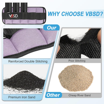 VBSD Adjustable Ankle Weights for Men Women, 10lb 1 Pair Leg Weight Straps, Weighted Ankle Weights