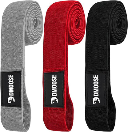 DMoose Fitness Fabric Resistance Bands for Full Body Exercises - Non-Slip Thick Cloth Stretch Band for Squats, Lunges & Bicep Curls - Long Resistance Bands for Working Out - Booty Band for Men & Women