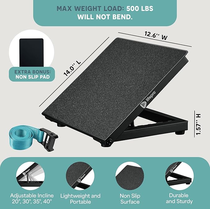 Lifepro Calf Stretcher Slant Board - Holiday Gifts Incline Board for Calf Stretching, Ankle Slant Board, Strengthen and Tone Your Calves with Our Durable and Adjustable Calf Stretch Board