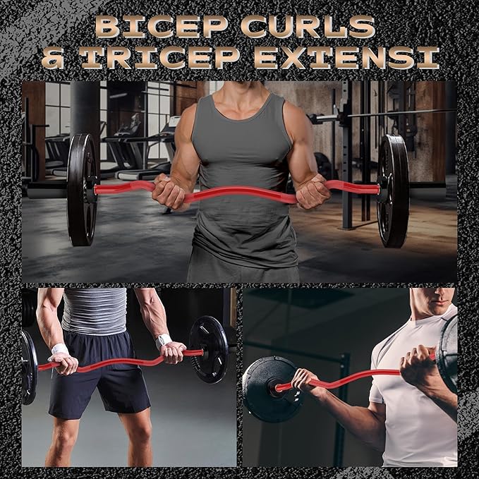 Barbell Bar for Weightlifting - 7FT Heavy Duty (1500LB/700LB), 4FT Short (500LB), 47" EZ Curl Bar - Fits 2" Standard Plates - Home Gym Strength Training