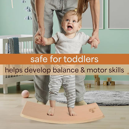 NUTTY TOYS Montessori Wooden Wobble Board for Kids & Adults -100% Natural Wood Balance Board Toddler Balancing Toy Unique Boy & Girl Open Ended Toy Best Christmas Stocking Stuffer Gifts Idea 2025