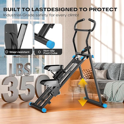 Stair Stepper for Home Gym, 2025 Upgrade Stair Climber w/ 3-Level Resistance & Height, Non-Slip Pedals, Digital Tracker & Phone Holder Home Exercise Machine for Women Men