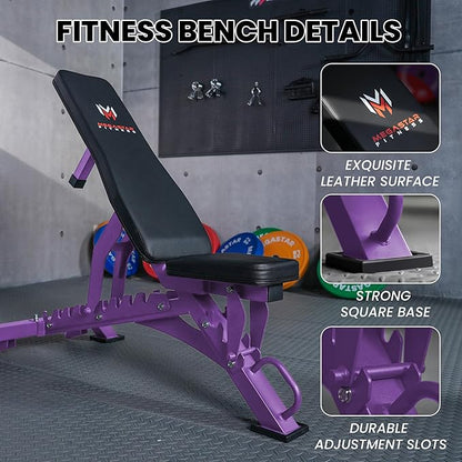 Adjustable Weight Bench, 1300lbs Capacity Heavy Duty Workout Bench for Home and Garage Gym, Multi-Position Backrest and Seat Strength Training Bench