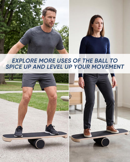 yflingjie Balance Board for Adults, Surf Trainer with Wooden Roller