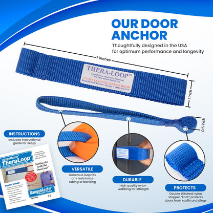 RangeMaster TheraLoop Door Anchor | Secure Non-Slip Resistance Band Anchor for Physical Therapy and