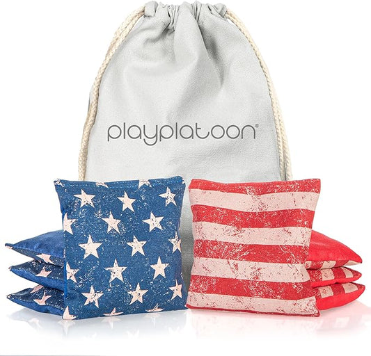 Professional Cornhole Bags - Set of 8 Regulation All Weather Double Sided - Sticky Side/Slick Side