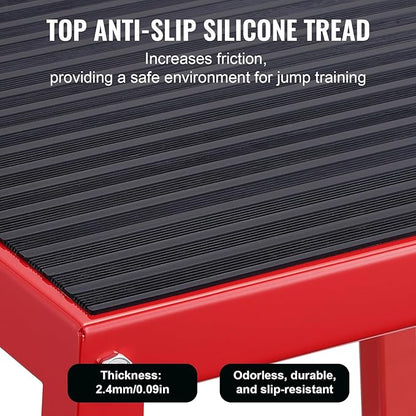 VEVOR Plyometric Jump Box, 18 Inch Plyo Box, Steel Plyometric Platform and Jumping Agility Box, Anti-Slip Fitness Exercise Step Up Box for Home Gym Training, Conditioning Strength Training