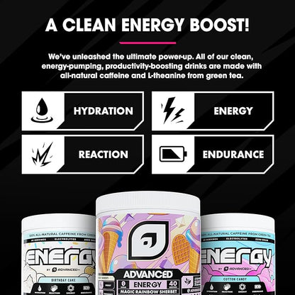 Advanced Energy - Energy Boosting Formula with Electrolytes for Hydration - L-Theanine to Combat Jitters - Sugar Free & Keto Friendly - No Maltodextrin (40 Servings) (Calamansi)