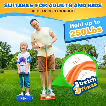 CUUGO LET'S GO! CG Jumping Promotes Growing Taller- Pogo Stick Foam Pogo Jumper for Kids, Toys for 3-12 Year Old Boys Girls Outdoor Toys Indoor Toys Fun Gifts Christmas Stocking Stuffers Gifts