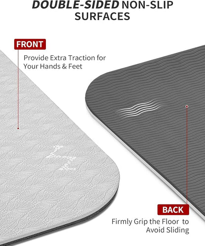 CAMBIVO Large Yoga Mat (6'x 4'), Extra Wide Workout Mat for Men and Women, Yoga Mat Thick 1/3 &1/4 Exercise Mats for Home Workout, Yoga, Pilates (Black,1/4 inch)