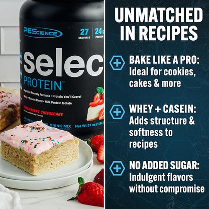 PEScience Select Protein Powder, Whey and Casein Blend, Clean Protein Powder for Women and Men, Low Calorie, Low Carb, Keto Friendly, Gluten Free - Caramel Waffle Cone - 27 Servings