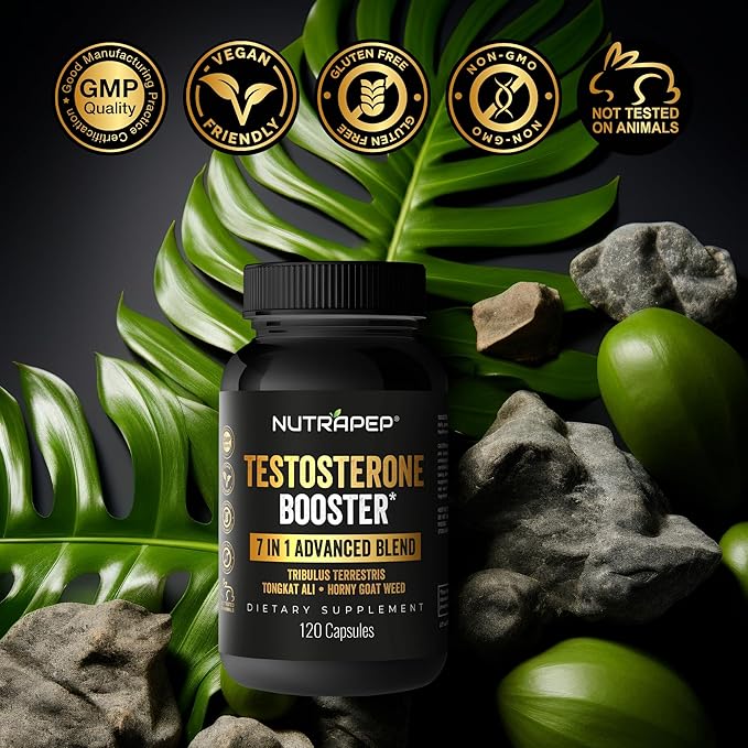 Testosterone Booster Supplement for Men - Natural Energy Enhancement Growth Builder Performance Enhancer - Muscle Building Gym Workout Sports Nutrition & Libido Enhancing Fast Acting Pills for Male