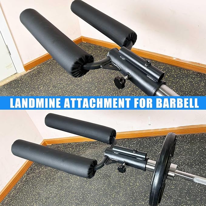 Viking Press Landmine Handle for 2-Inch Barbell, Hack Squat T-Bar Row Attachment Strength Training Accessories, Shoulder Press Landmine Attachment Equipment