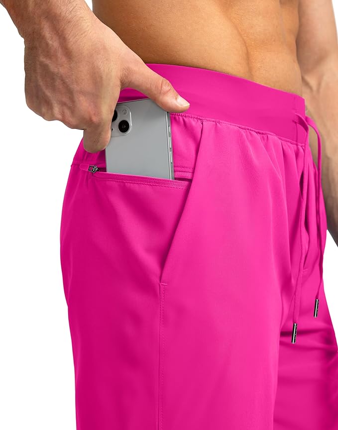 Men's Running Shorts with Zipper Pockets 9 Inch/ 7 Inch / 5 Inch Lightweight Quick Dry Gym Workout Athletic Shorts for Men(7 inch)