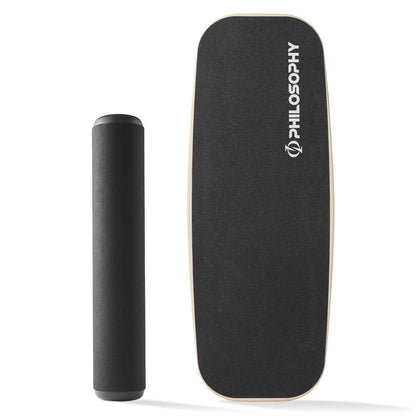 Philosophy Gym Balance Board, Adjustable Wooden Exercise Trainer - Black