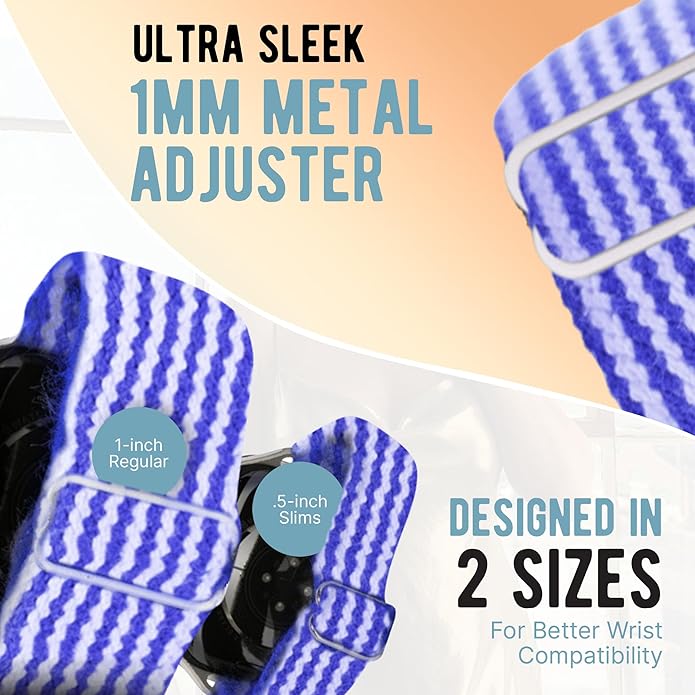 Braxley Bands - Organic Cotton Watch Bands For Women and Men, Compatible With All Apple Watch Sizes and Series - Washable, Sweat-Absorbent, Breathable Fit, Elastic Smart Watch Bands