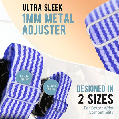 Braxley Bands - Organic Cotton Watch Bands For Women and Men, Compatible With All Apple Watch Sizes and Series - Washable, Sweat-Absorbent, Breathable Fit, Elastic Smart Watch Bands