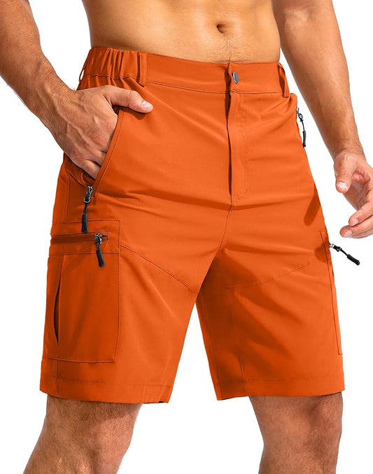 Pudolla Men's Hiking Cargo Shorts 9" Lightweight Outdoor Work Shorts for Men Travel Golf Camping