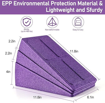 Slant Board Squat Wedge for Calf Stretchingï¼? Pcs 12" x 6.3" Foot Stretcher Balance Board for Plantar Fasciitis, Adjustable Foam Slant Board Wedge Great for Exercises