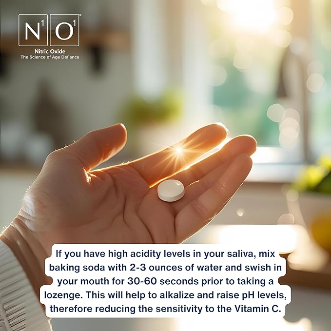 Nitric Oxide Lozenges - 60 Count - Nitric Oxide Supplement for Heart Health, Circulation, Energy, Blood Flow, Oxygenation, Healthy Blood Pressure, Cardiovascular Support for Men & Women