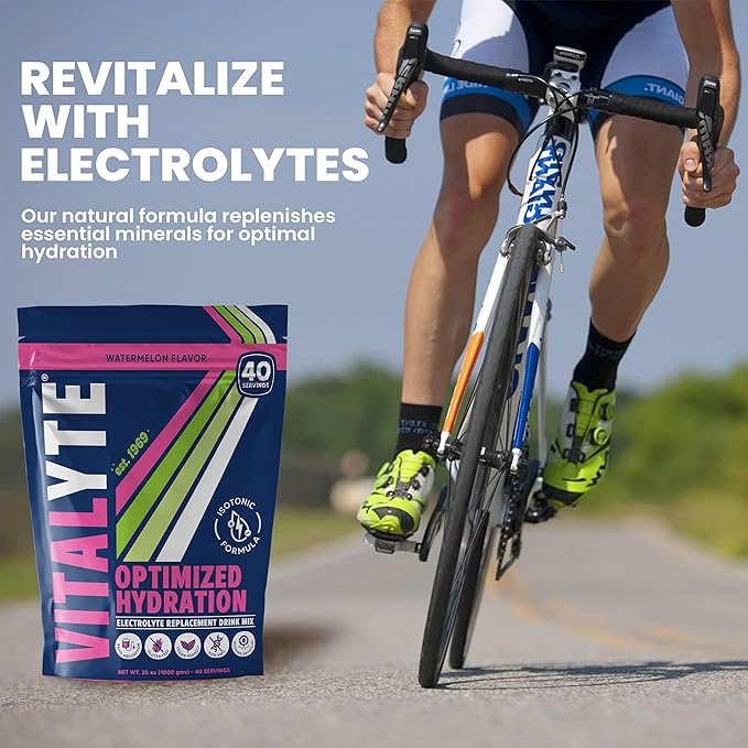 Vitalyte Electrolyte Powder Drink Mix, Isotonic Electrolyte Hydration Mix, Bulk Case Pack (12 Pack, Watermelon)