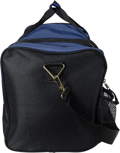 DALIX 17" Duffle Bag Dual Front Mesh Pockets (Black Gold Gray Dark Green Navy Blue Maroon Royal Blue Orange Pink Purple Red White