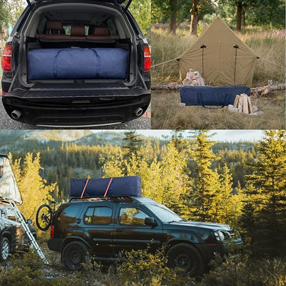 TOPDesign 46 Inch Extra Large Zippered Duffel Bag for Travel Camping Sports Equipment Storage, Waterproof Foldable Luggage Bag with Padded Handles