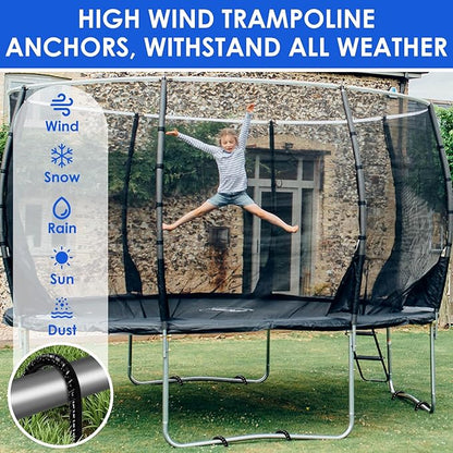Trampoline Stakes 12 inches 10-Pack U Stake for Ground Heavy Duty Trampoline Anchors High Wind Stakes for Fence, Swing Set, Outdoor Decoration and Gazebo