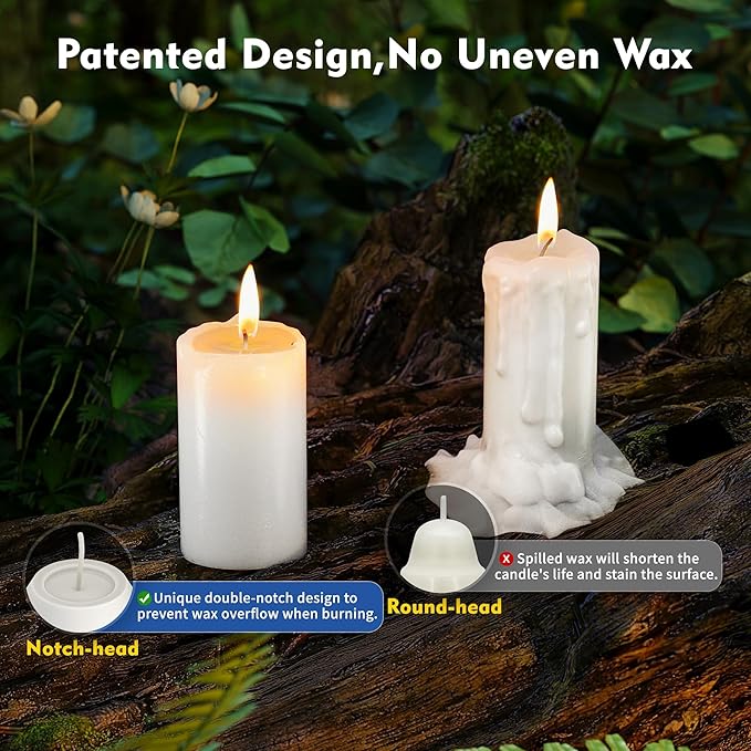 8Pack 15H+ Emergency Candles Long Burning Survival [18H+ Inside Candle Lanterns], 3“ Unscented White Pillar Candle, Survival Candles for Power Outage, Camping, Hurricane