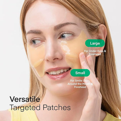 TEREZ & HONOR Vitamin C Eye Patches - 60 Pcs Korean Brightening & Hydrating Under Eye Masks with Tranexamic Acid, Caffeine, Hyaluronic Acid - Dark Circles, Puffiness & Wrinkles Hydrogel Treatment