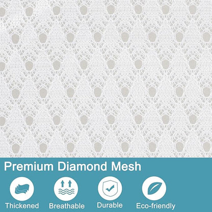 Polecasa Extra Heavy Duty Large Diamond Mesh Laundry Bags with Drawstring Closure & ID Tag, 24 x 36 inches Washable Storage Bag, Laundry Accessory for Hamper, College, Travel, Sports, Dorms, White