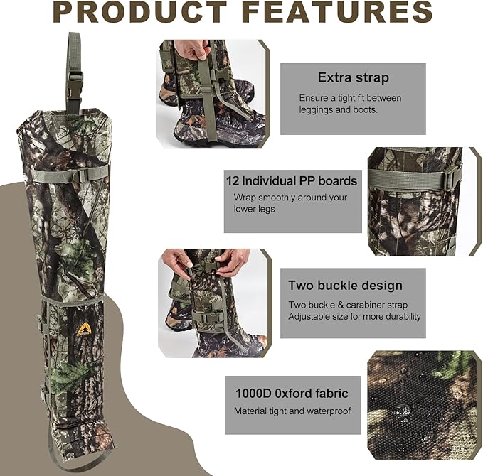 Snake Guard Chaps Waterproof Snake Chaps for Hunting Snake Bite Protection Gear Adjustable Size Snake Bite Protective Gaiters Anti-Snake Gaiters for Legs