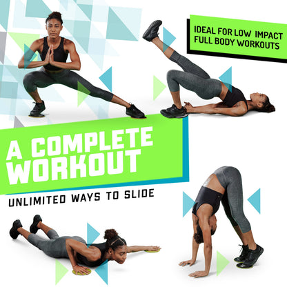 Elite Sportz Equipment Core Sliders, Exercise Gliding Discs for Strengthening, Dual Sided Gliders