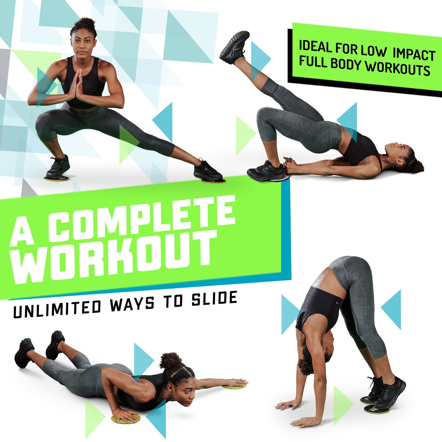 Elite Sportz Core Sliders For Working Out | Dual Sided Home Core Workout Equipment For Carpet &