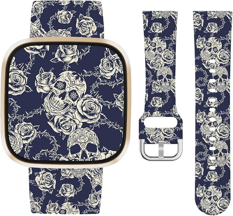 Watbro Halloween Holiday Band Compatible with Fitbit Versa 3 / Sense/Fitbit Versa 4 / Sense 2 Bands for Women Men,Soft Silicone Cute Sport Pumpkin Strap