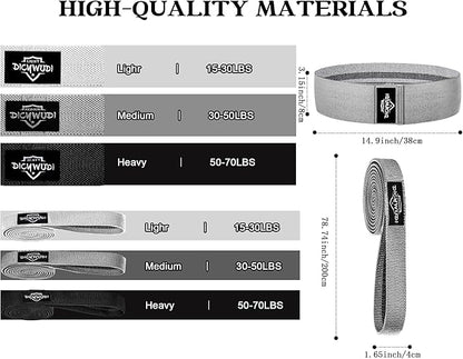 Fabric Resistance Bands for Working Out, 6Pack Non-Slip Exercise Bands for Women and Men, Fabric Booty Bands for Home, Fitness, Pilates, Stretching