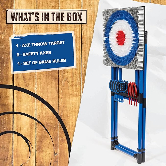 EastPoint Original Axe Throwing Game Set – Steel Frame Target for Indoor and Outdoor Use
