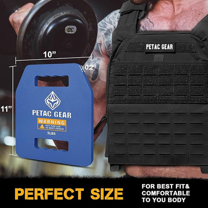 PETAC GEAR Tactical Weights Plates For Weighted Vest For Men Workout,5/10/15/20 LBS Weight Strength Training Vests Equipment Workout Gear