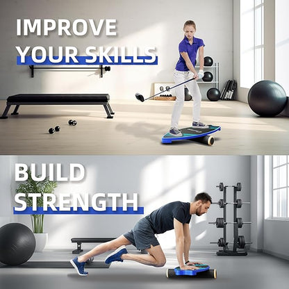 Balance Board Sports with Mat, Exercise Balancing Stability Trainer for Improve Balance, Core Balance Trainer for Fitness, Rehab, Surf