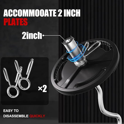 4ft Olympic Barbell - 2 Inch Weight Lifting Bars for Strength Training, Deadlift, Bench Press, Squat, Bicep Curls, Overhead Press - 500lbs Capacity w/Spring Collars