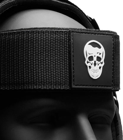 Gymreapers Neck Harness Weight Lifting - Neck Trainer Workout Equipment - Heavy Duty Stainless Steel Chain, Adjustable Neoprene Head Strap, Exercise Equipment for Strength & Pain Relief