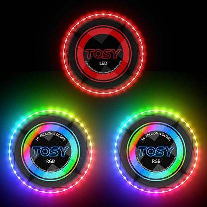 TOSY Bundle of 3-2X RGB Black + Red - Frisbee 108 LEDs, 16 Million Colors