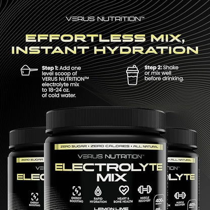 Electrolytes Powder No Sugar- Zero Calorie Hydration Powder | Sugar Free Electrolytes for Fasting, Keto & Vegan | Natural Ingredients Electrolyte Mix for Energy Boost, 60 Servings